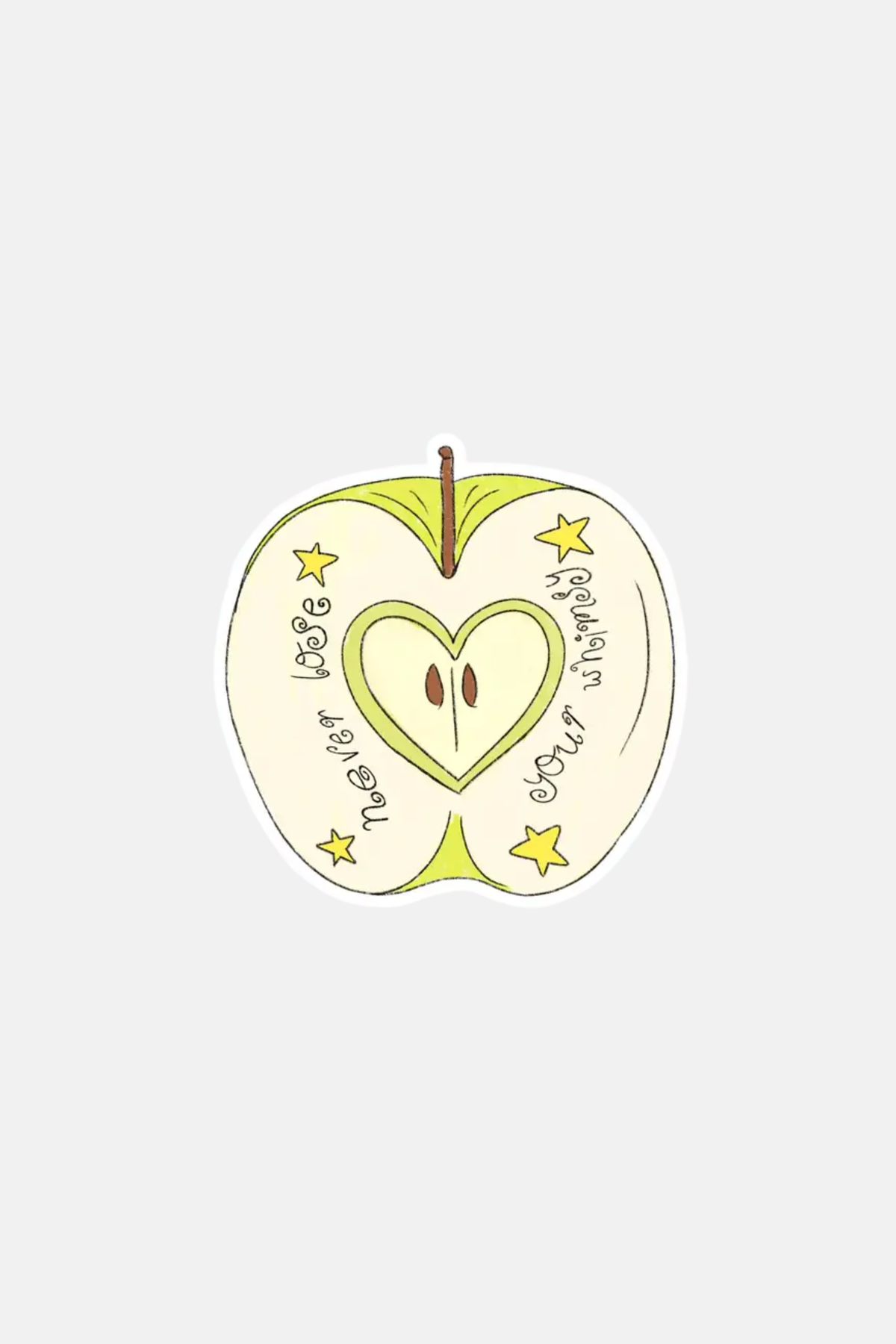 Shyla's Journal Never Lose Your Whimsy Apple Vinyl Sticker
