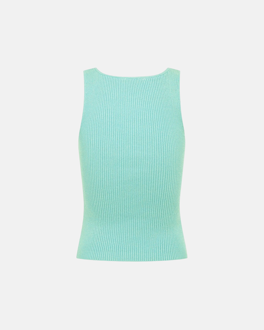 Olga Joan Key-Hole Knit Tank Seafoam