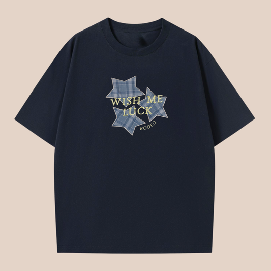 Rodeo Embroidery Wish Me Luck Applique Oversized Shirt Dark Navy 2