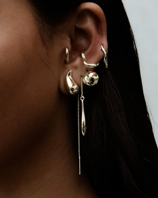 HAMMERED BALL STUDS | 18K GOLD PLATING