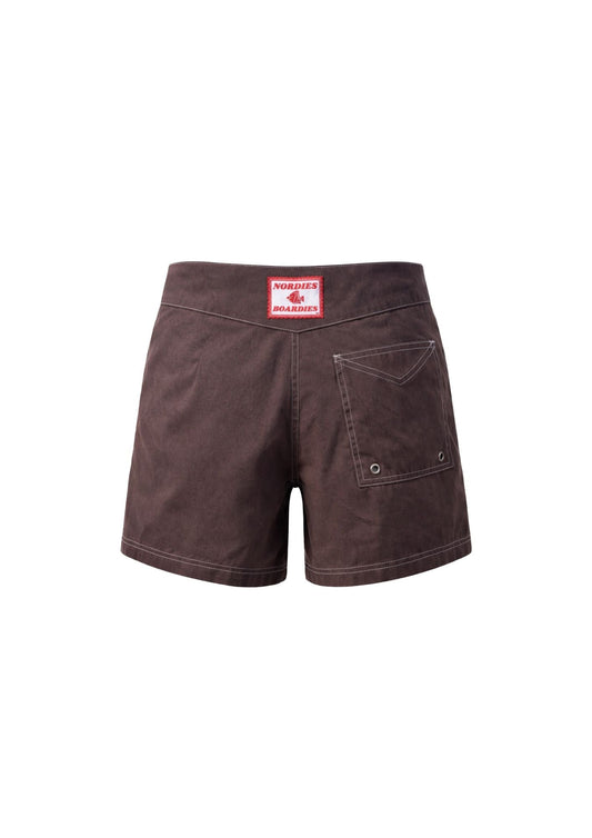 Nordies Boardies Low Waist Snap Front Boardshort Mocha 2