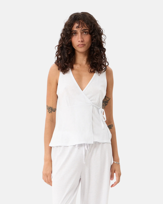 Afends Tiara Wrap Top White