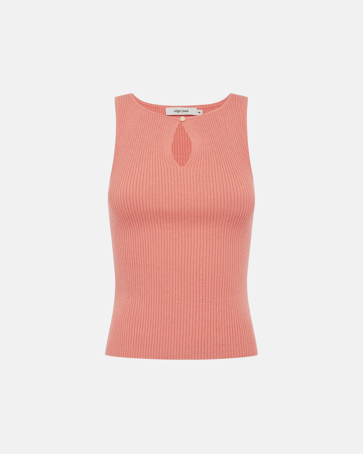 Olga Joan Key Hole Knit Tank Corallo
