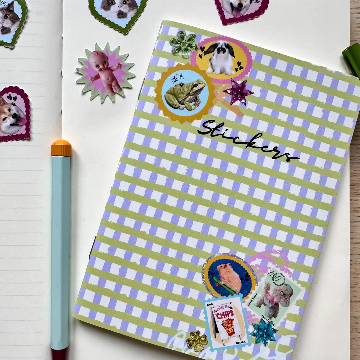 A6 GINGHAM STICKER KEEPER BOOK | SHELLFLOWER