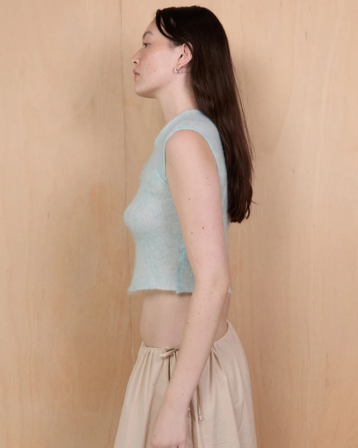 Pinky Kamal Tie Knit Tee Blue Marle