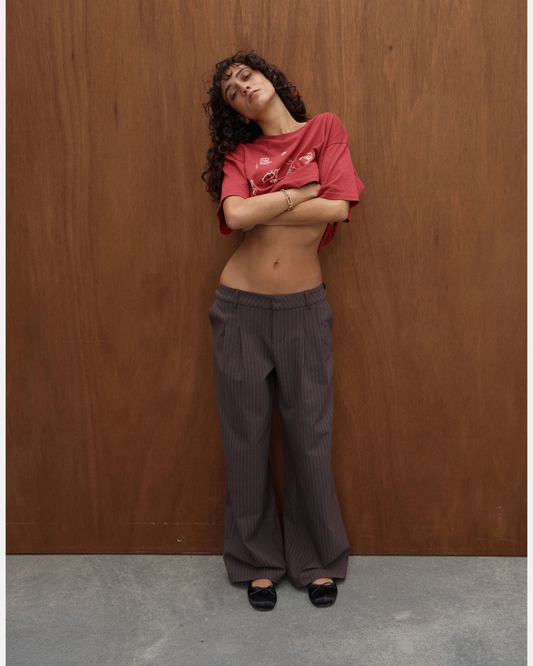 Afends Easty Flash Oversized Tee Vintage Cherry