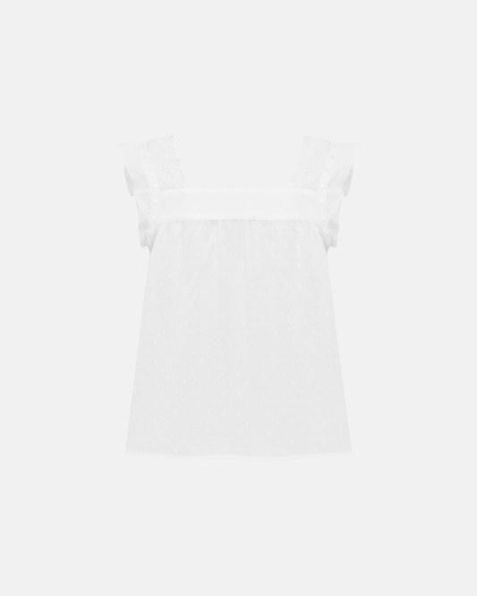 Olga Joan Prairie Camisole Bianca