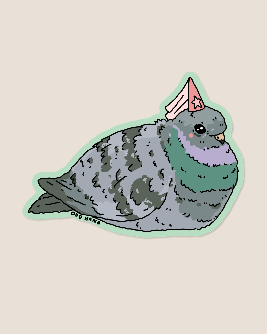 Odd Hand Co. Pigeon Princess Sticker 1