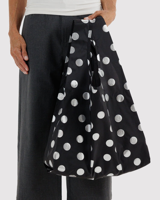 Standard Baggu Silver Metallic Polka Dot 2