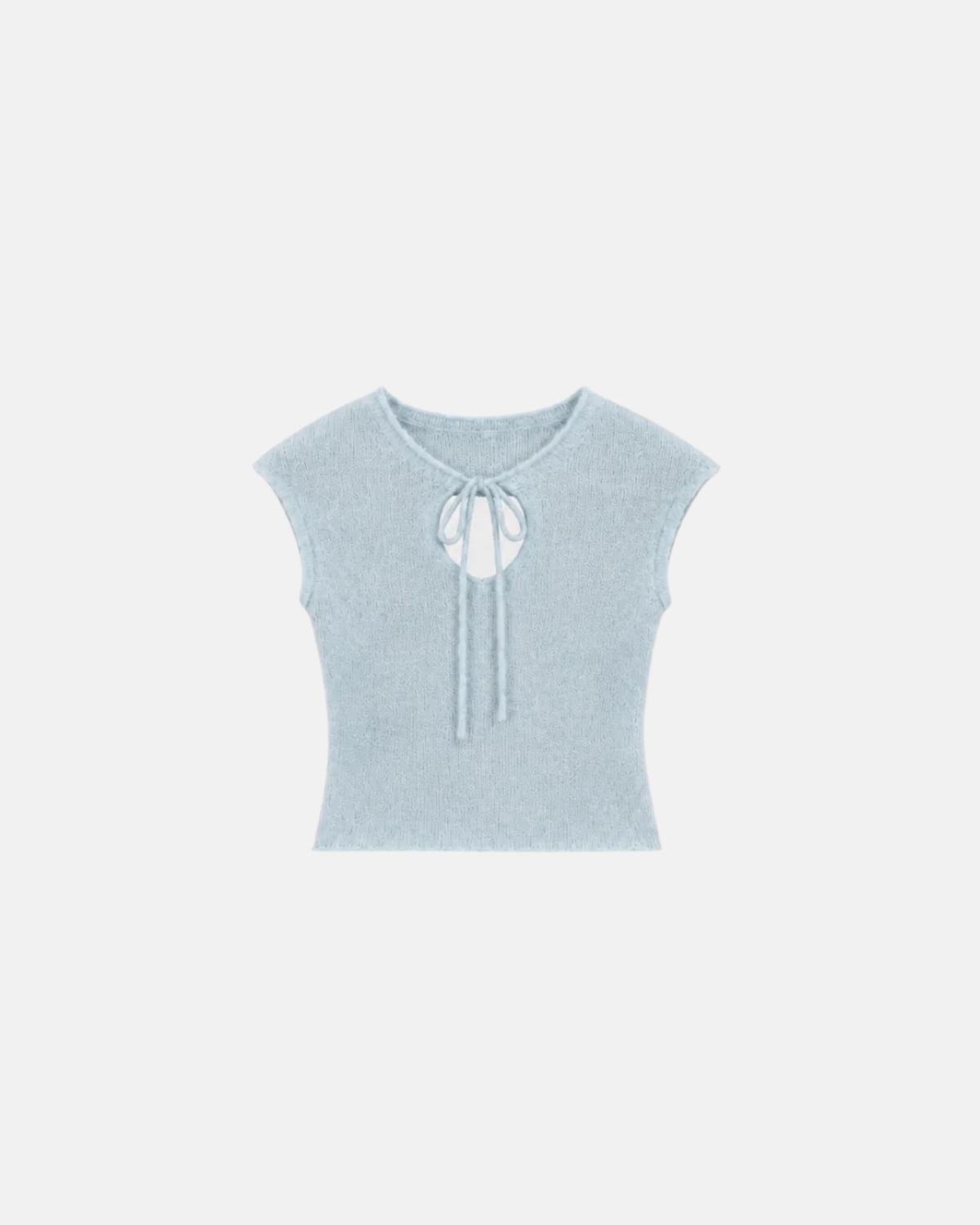 Pinky Kamal Tie Knit Tee Blue Marle