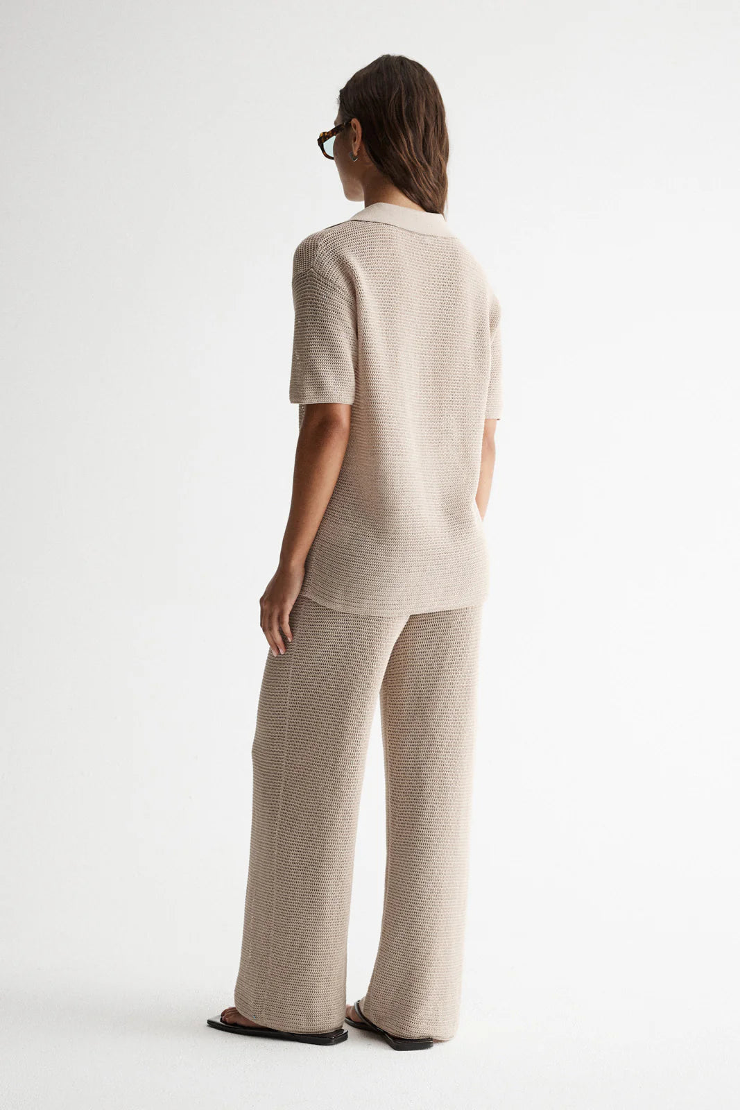 ASPEN CROCHET SHIRT | TAUPE