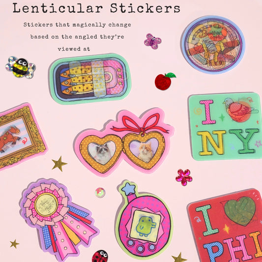 Horse Girl Heart Locket Lenticular Sticker