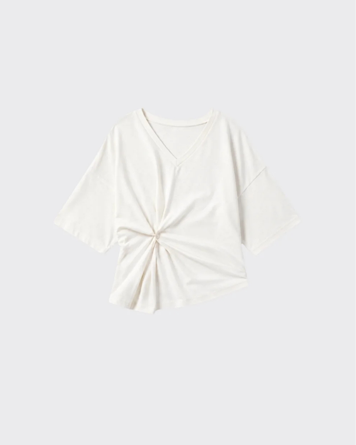 Pinky Kamal Button Wrap T Shirt White