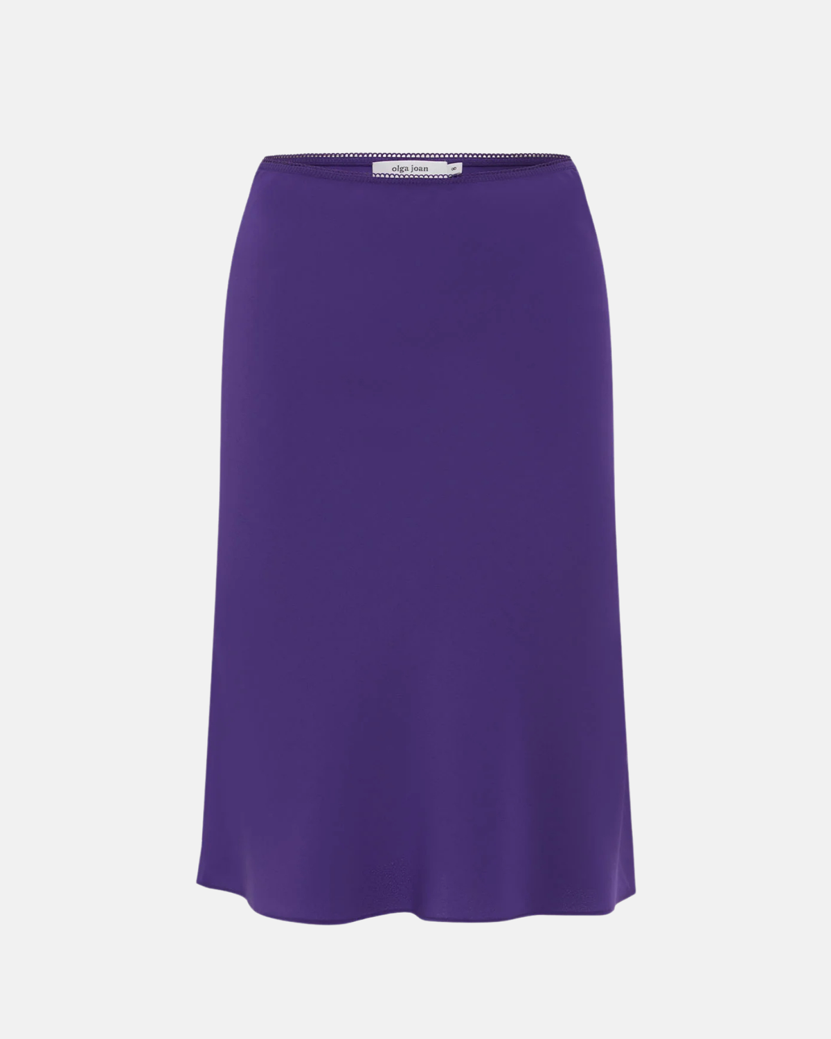Olga Joan Bias Knee Skirt Viola Silk