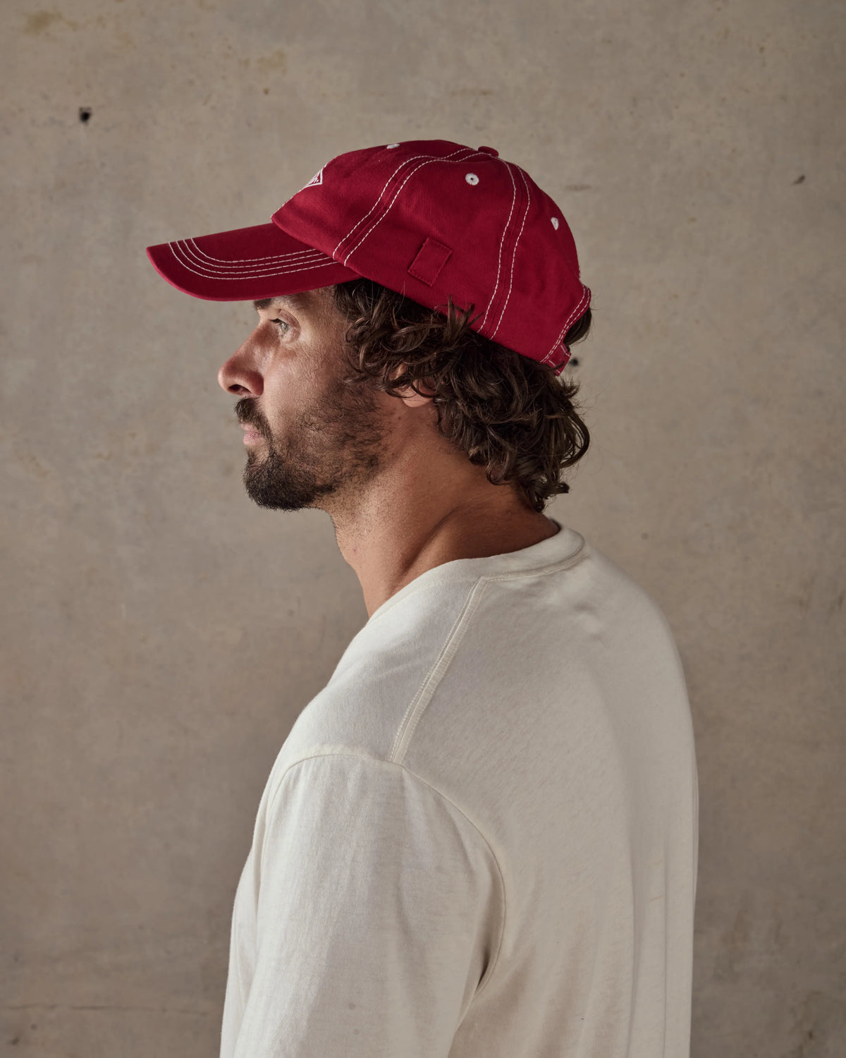 STITCHED DIAMOND CAP | RED