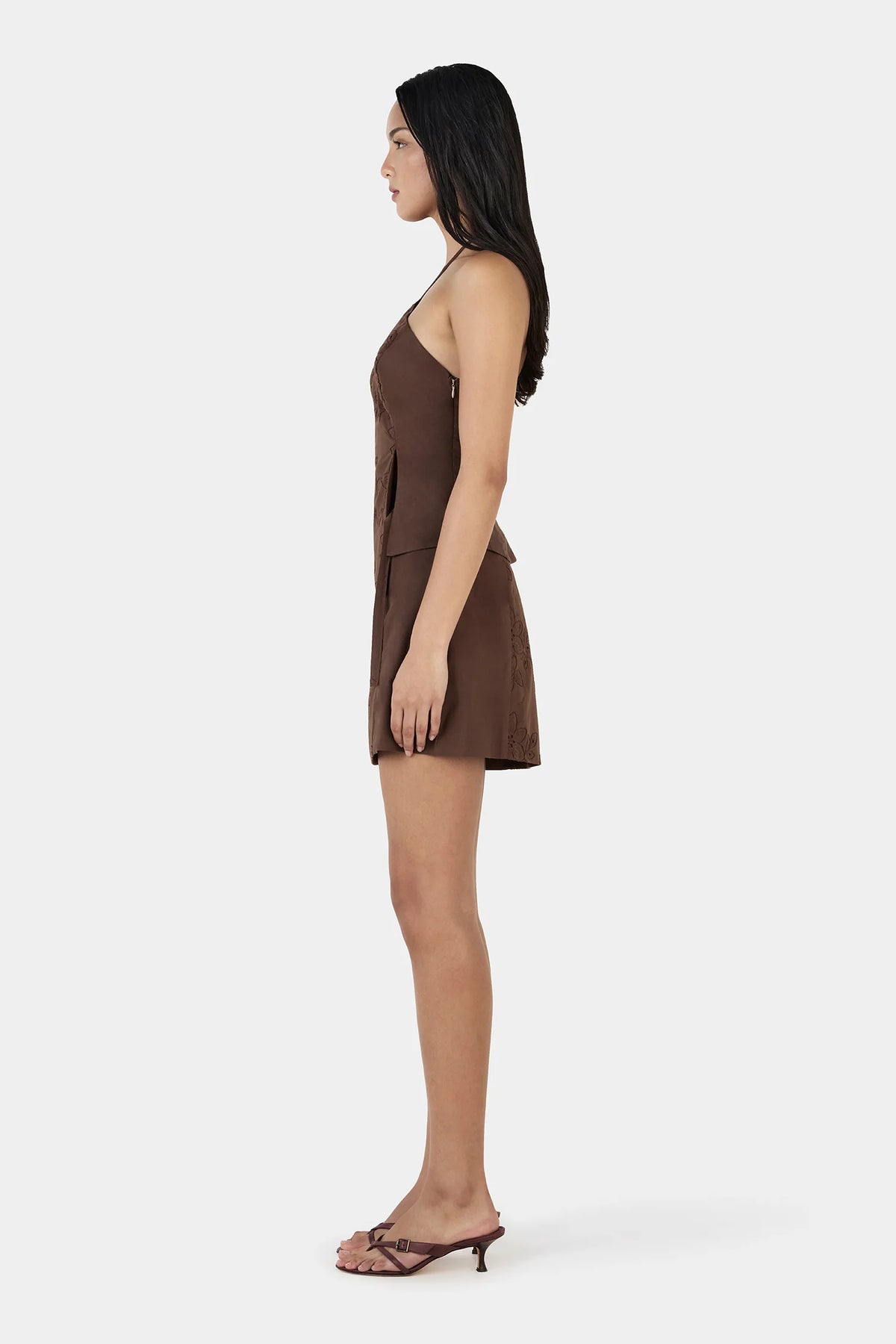Ownley Anousha Halter Top Chocolate Anglaise