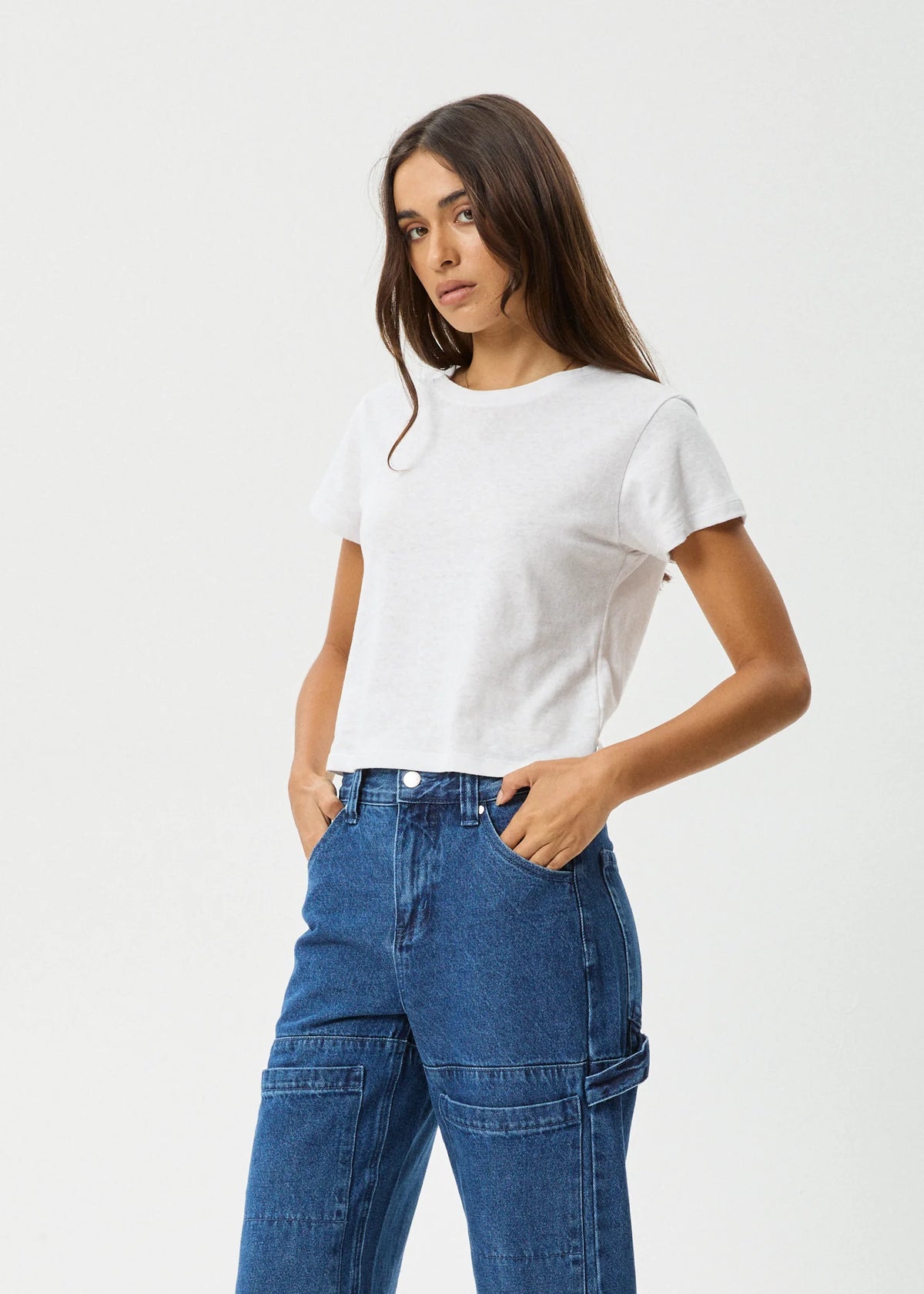 Afends Carmen Baby Tee White
