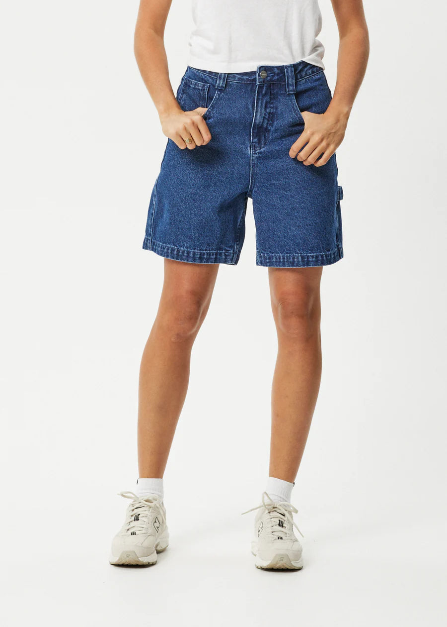 EMILIE HEMP DENIM WORKWEAR SHORT | AUTHENTIC BLUE