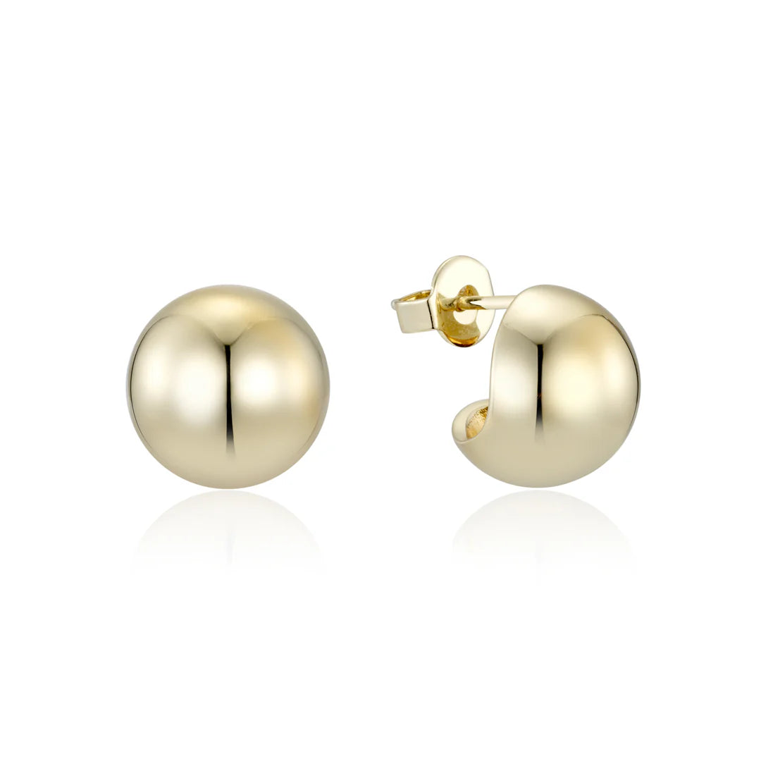 HAMMERED BALL STUDS | 18K GOLD PLATING