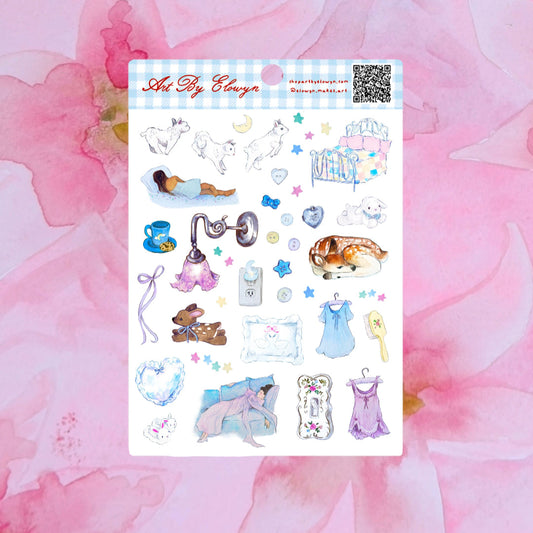 Art By Elowyn Feeling Sleepy Sticker Sheet 2