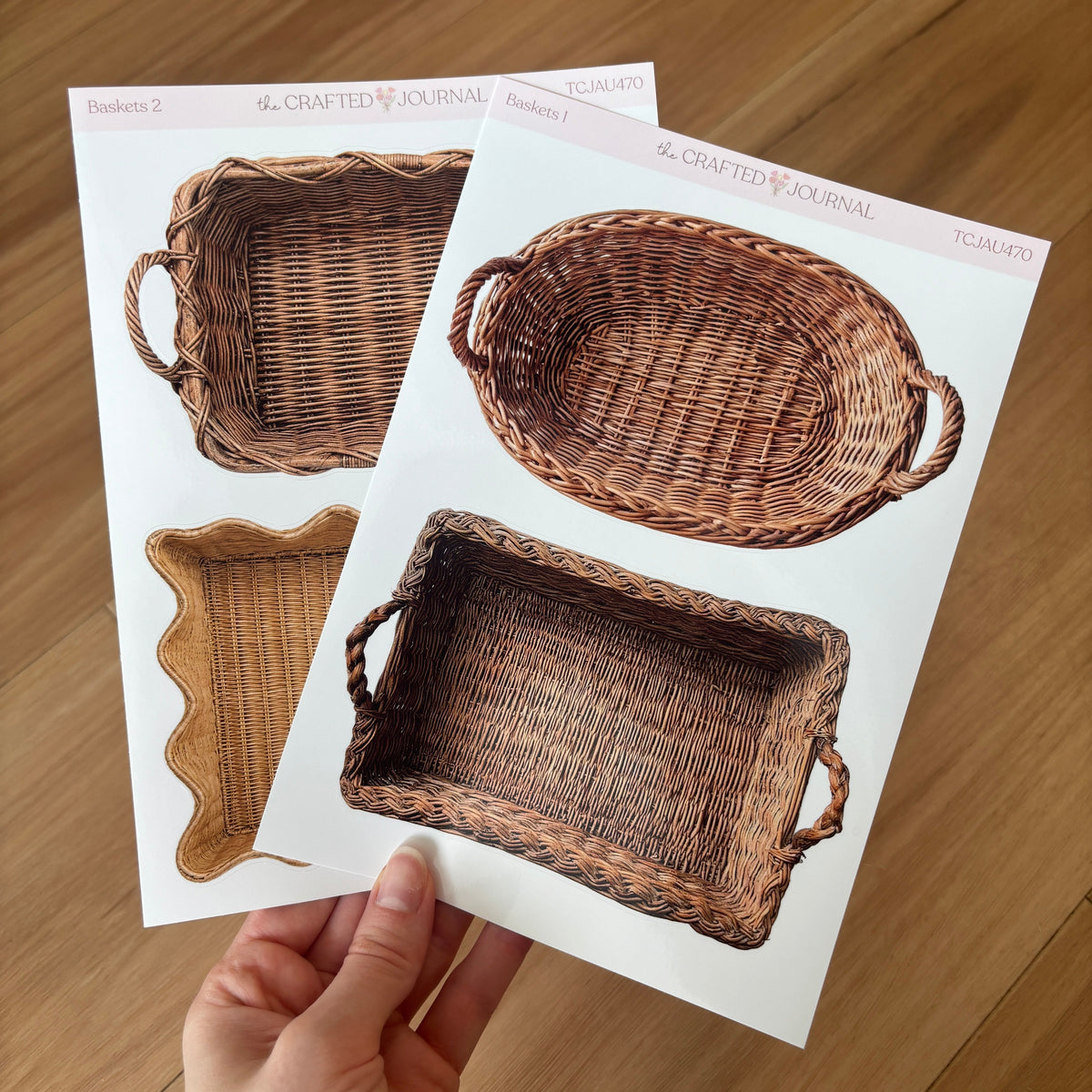 The Crafted Journal Woven Basket Sticker Sheet Set 1
