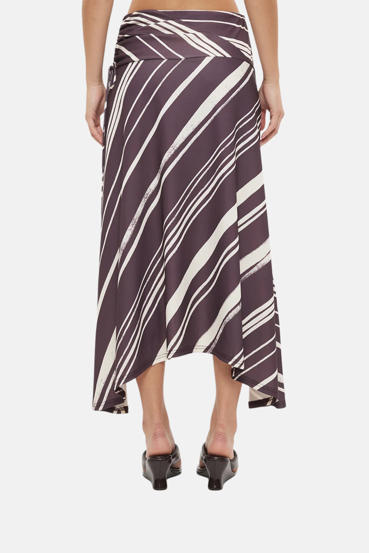 Mon Renn Lara Skirt Painterly Plum Stripe