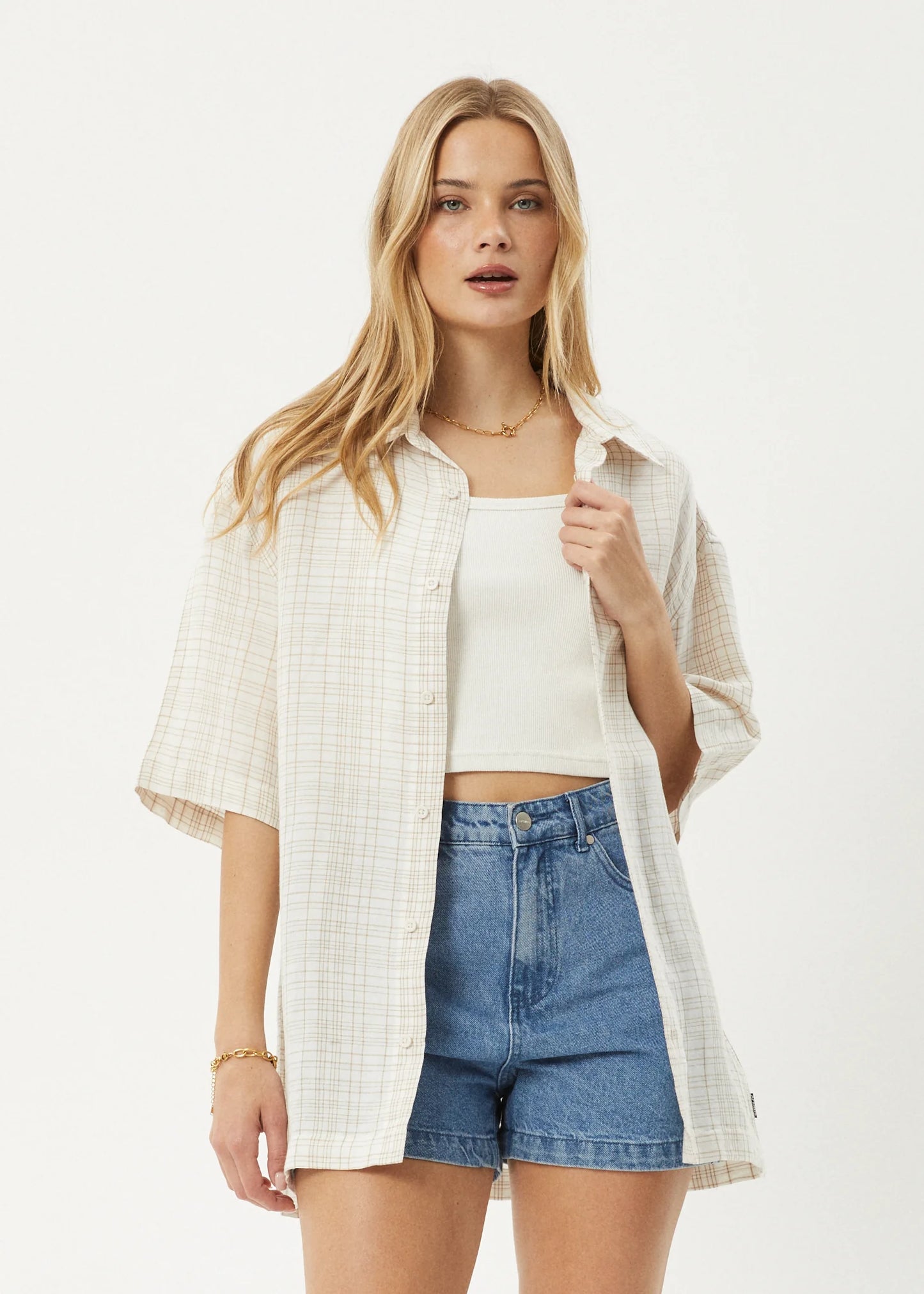 CRISS CROSS HEMP SHORT SLEEVE SHIRT | TAUPE