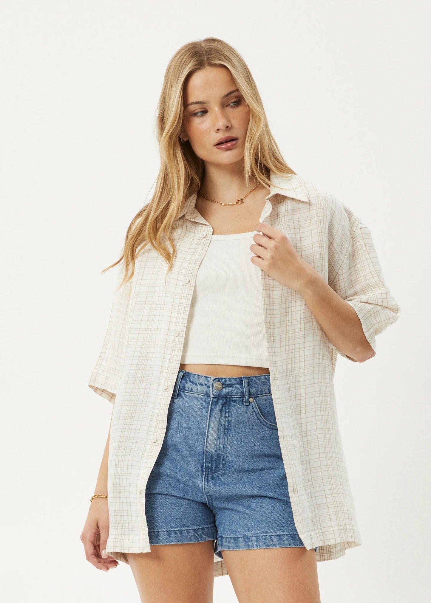 CRISS CROSS HEMP SHORT SLEEVE SHIRT | TAUPE