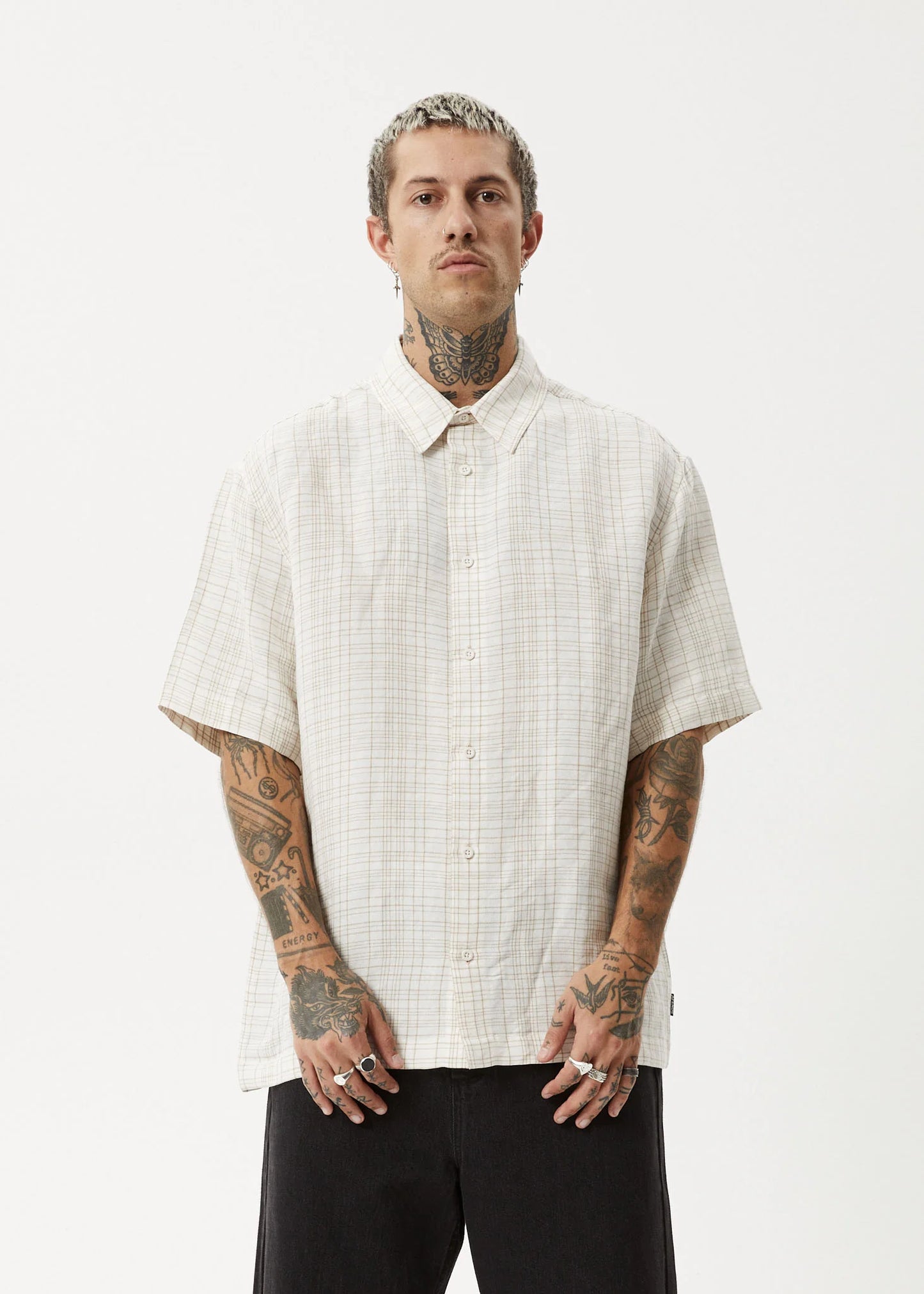 CRISS CROSS HEMP SHORT SLEEVE SHIRT | TAUPE