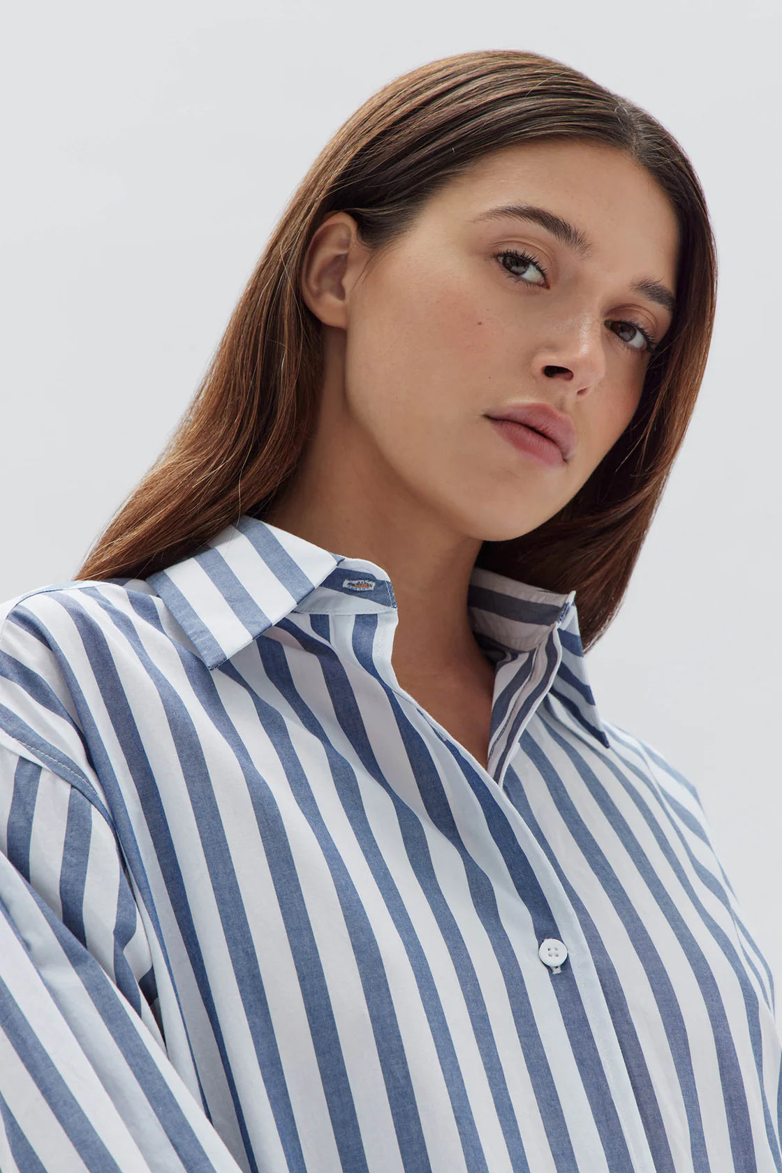 MARIE POPLIN SHIRT DRESS | ROYAL STRIPE