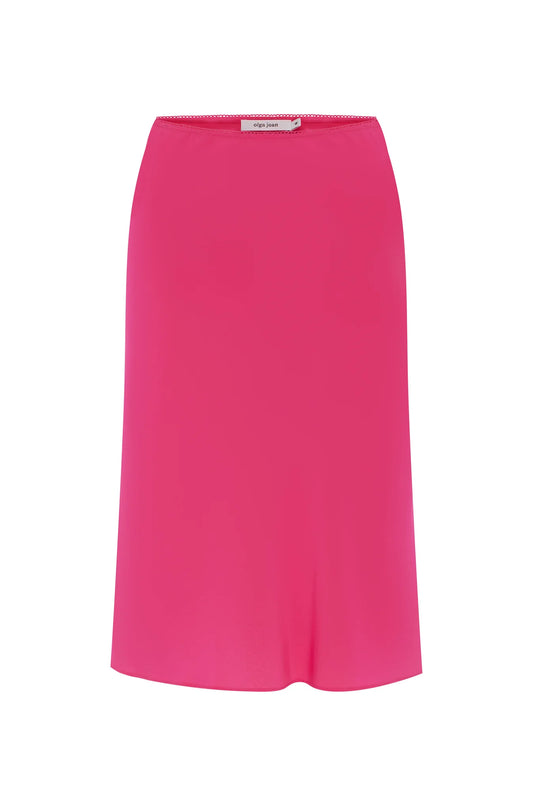 Olga Joan Bias Knee Skirt Rossetto