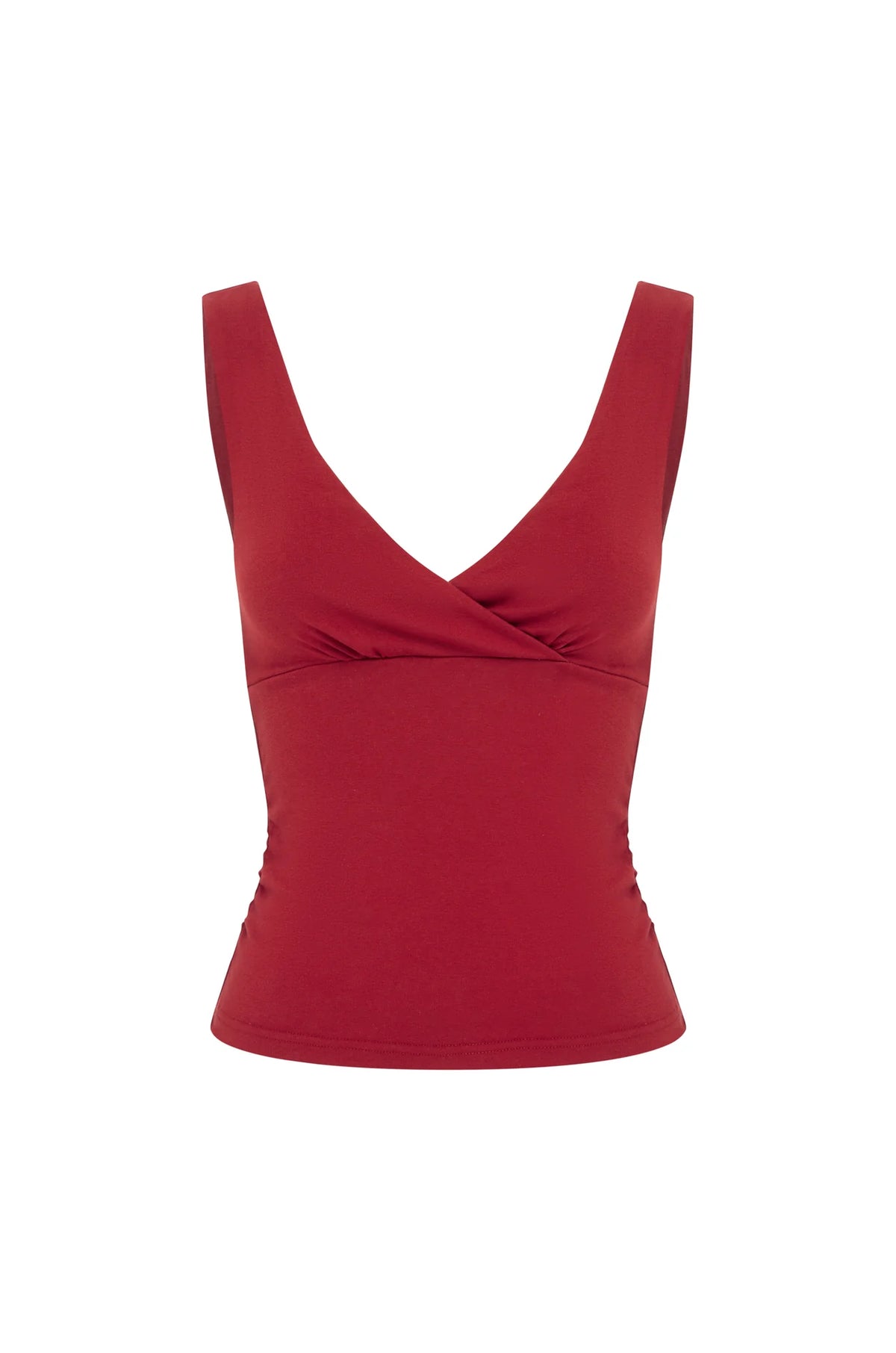 RUCHED PLUNGE TOP | ROSSA