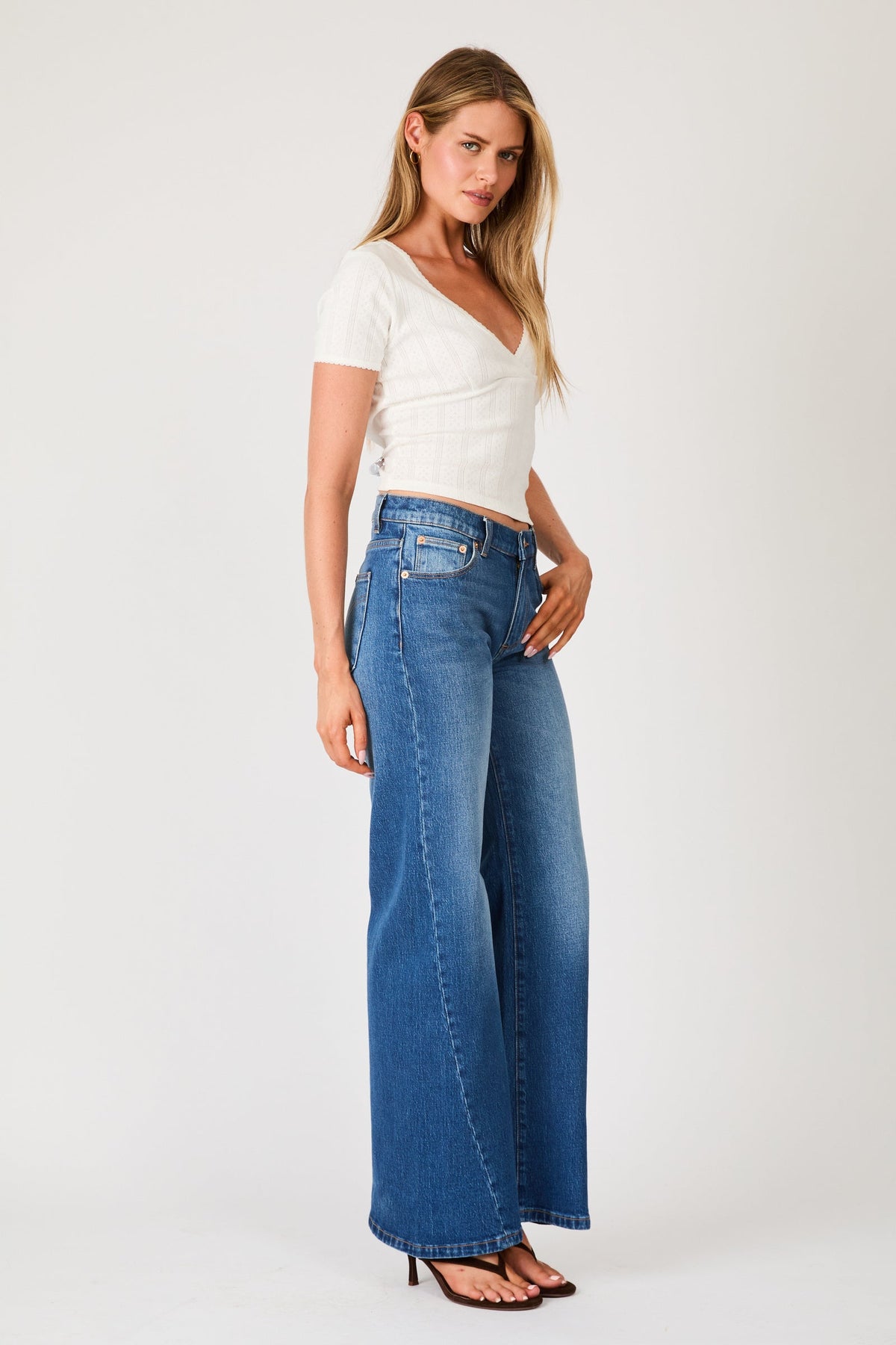 Rollas Pointelle Cross Over Top White 2