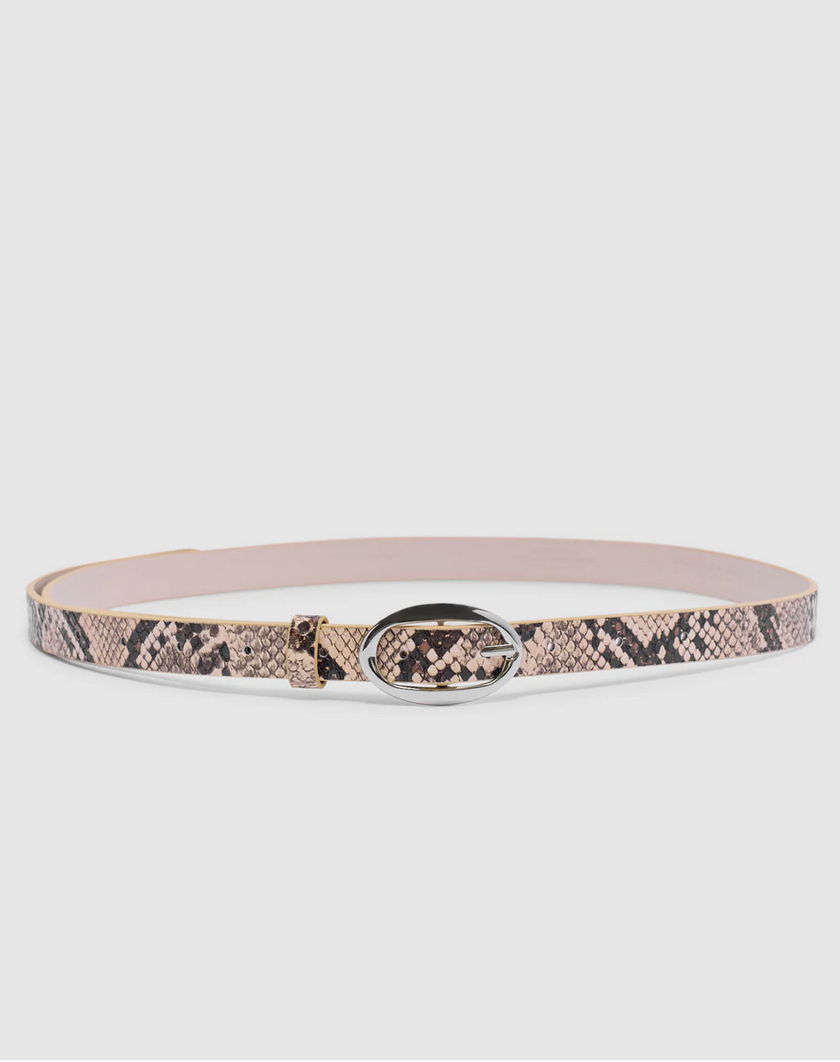 OVAL BELT | PYTHON/SLIVER