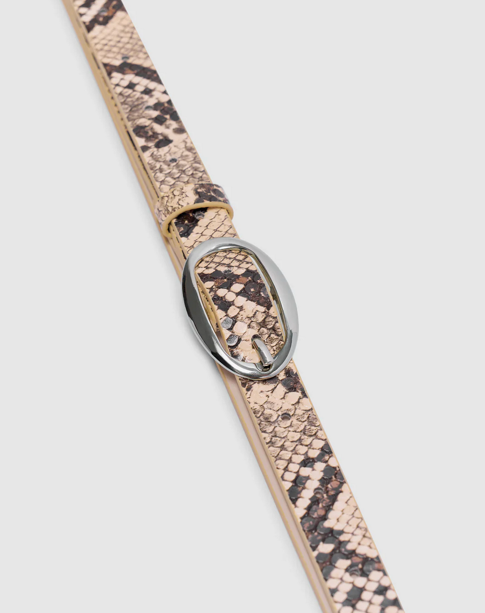 OVAL BELT | PYTHON/SLIVER