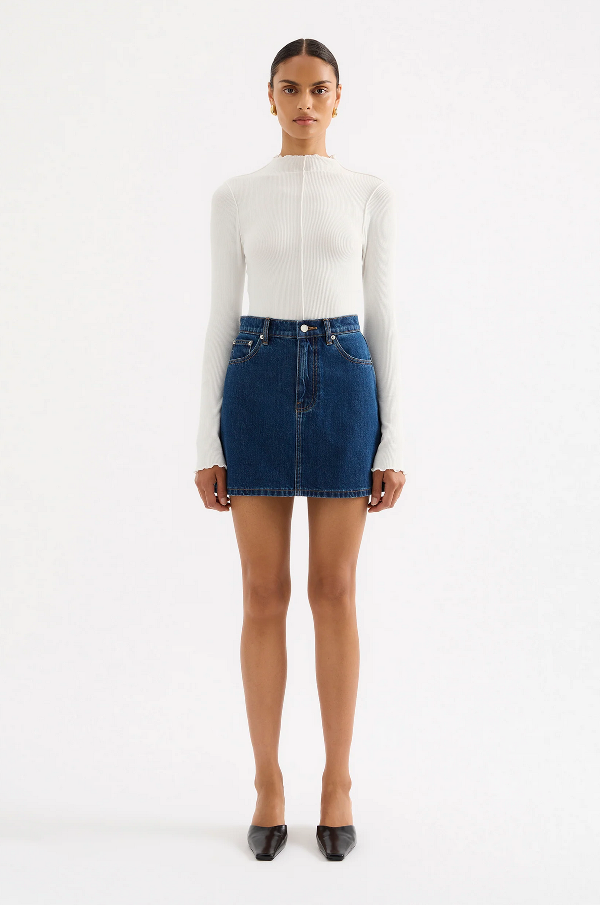 SIA DENIM MINI SKIRT | FORCE BLUE