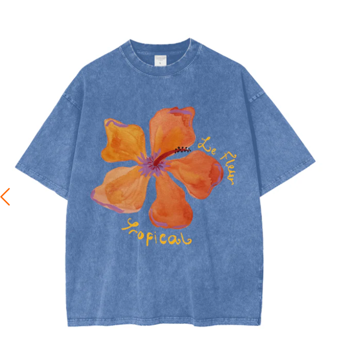 LE FLEUR TROPICAL OVERSIZED TEE| LIGHT BLUE