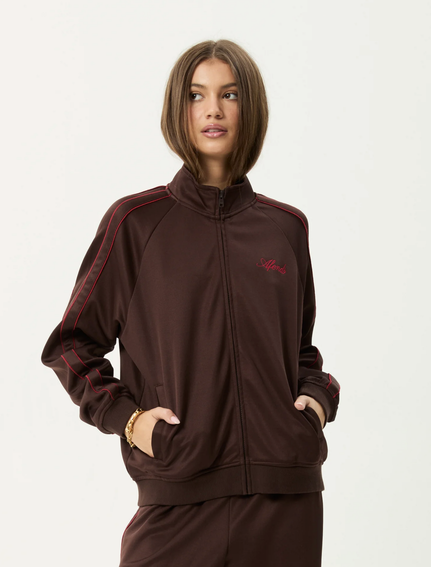 AVENUE TRACK JAKET | COFFEE