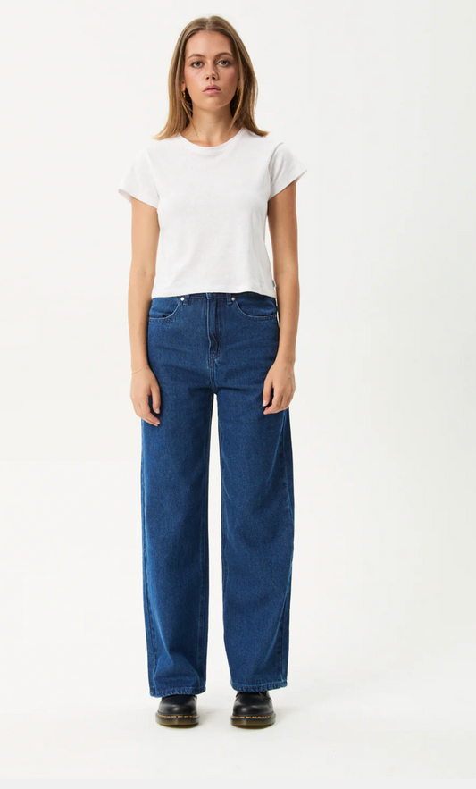 BELLA DENIM WIDE LEG BAGGY JEANS| AUTHENTIC BLUE