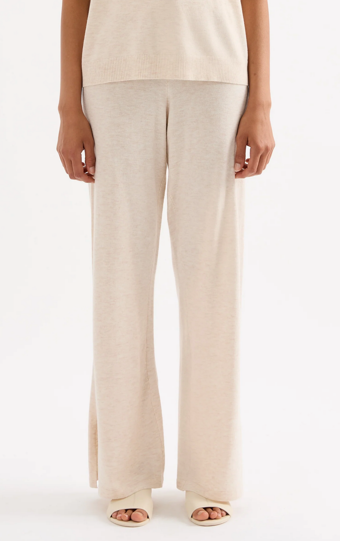 RAE KNIT PANT | CREAM MARLE