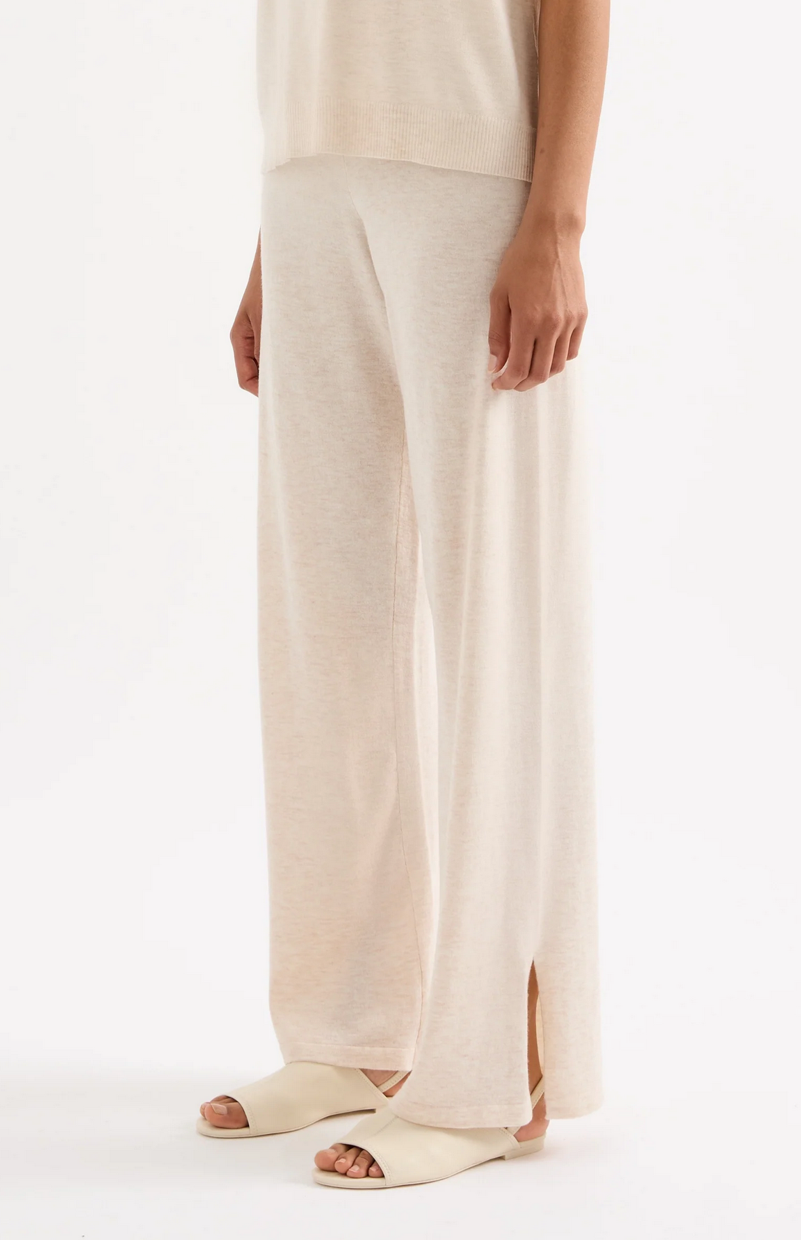 RAE KNIT PANT | CREAM MARLE