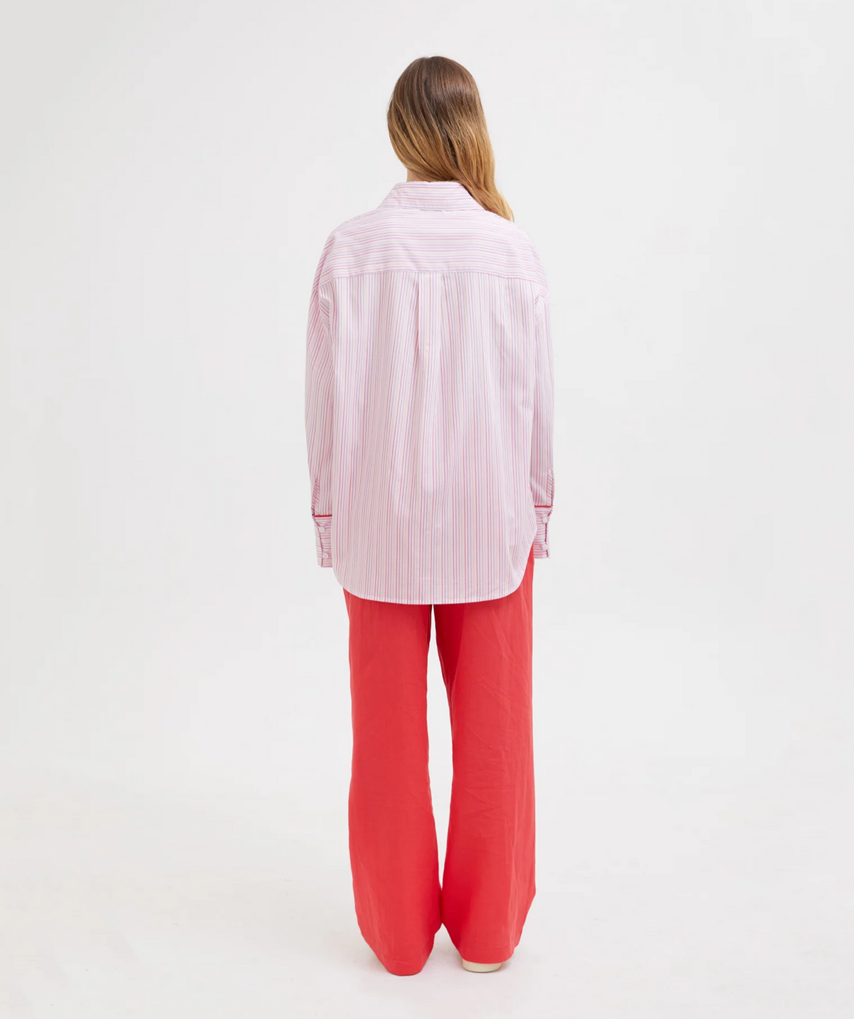 MULTI TENCEL LOUNGE SHIRT | PINK MULITI STRIPE