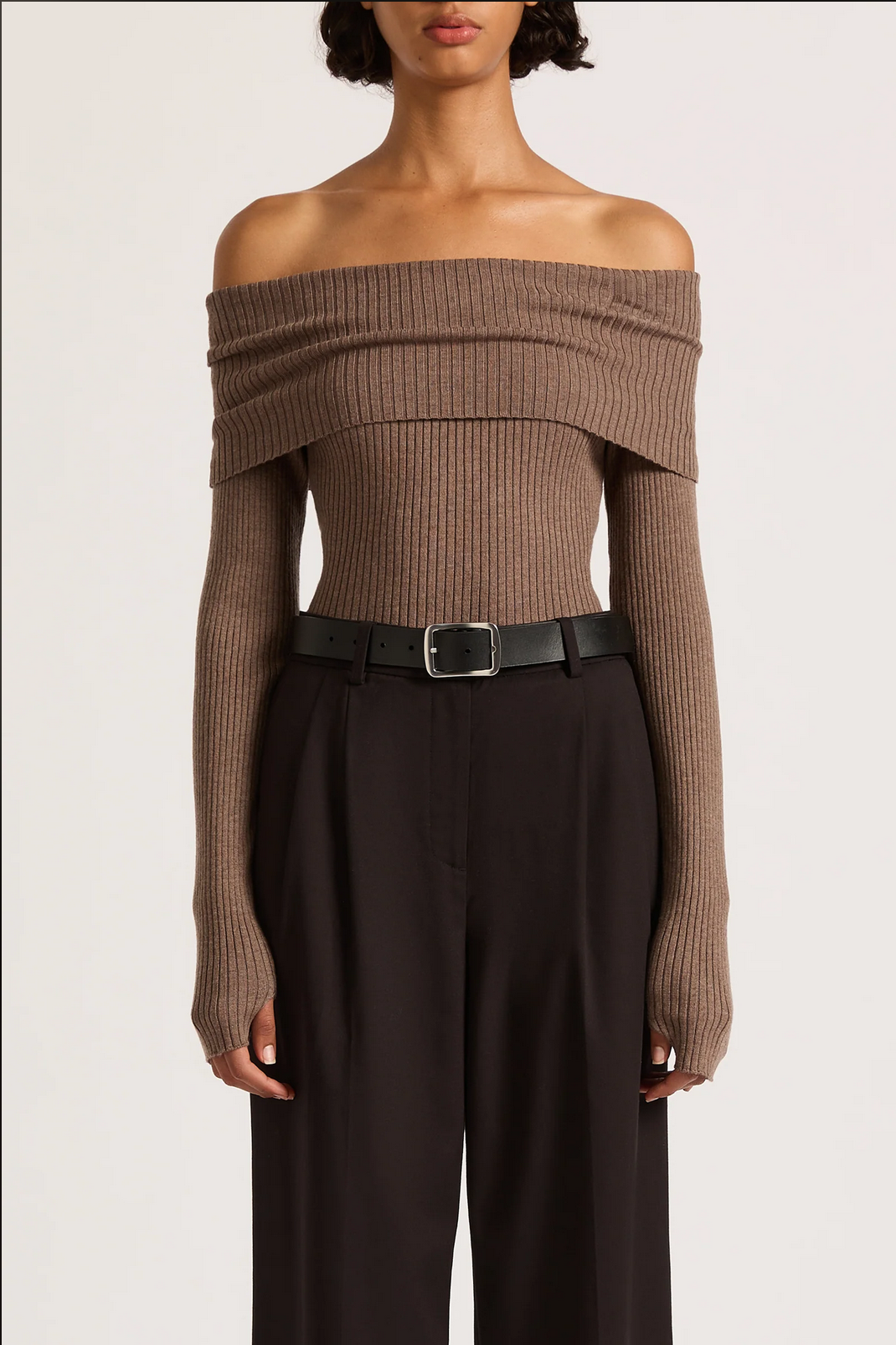 KRISHNA OFF SHOULDER KNIT | MOCHA