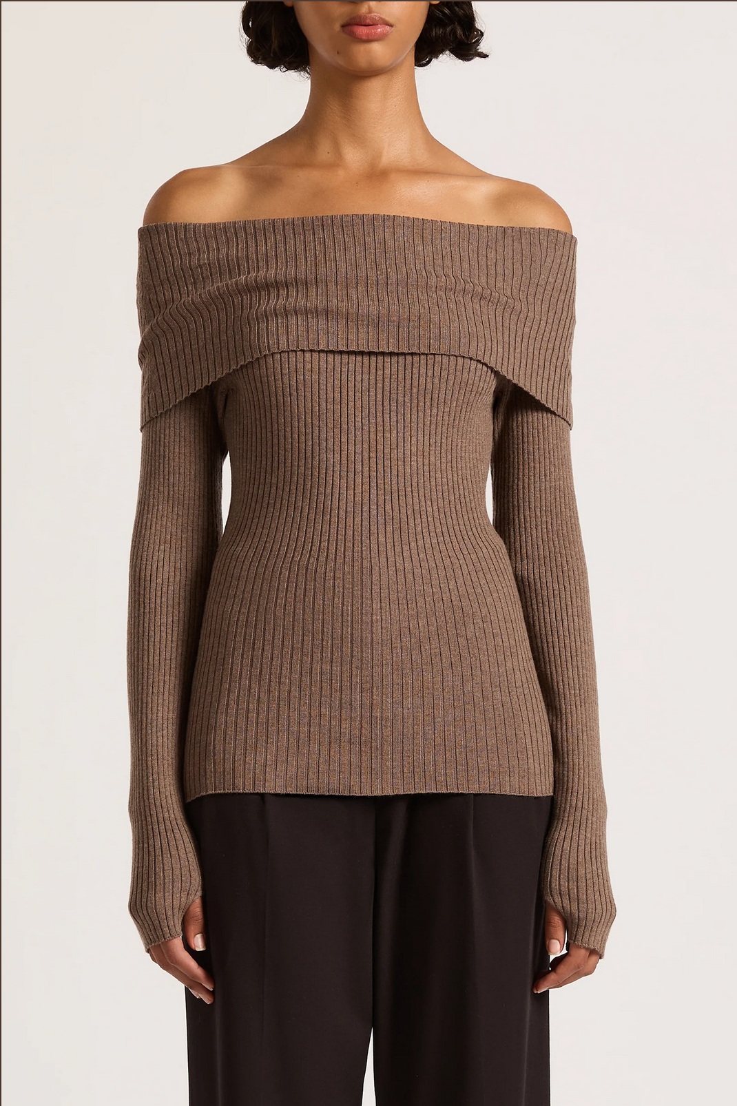KRISHNA OFF SHOULDER KNIT | MOCHA