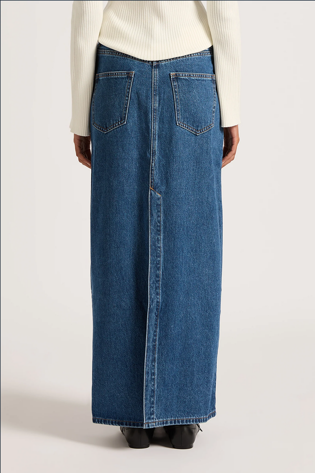 ORGANIC DENIM MAXI SKIRT | VINTAGE BLUE