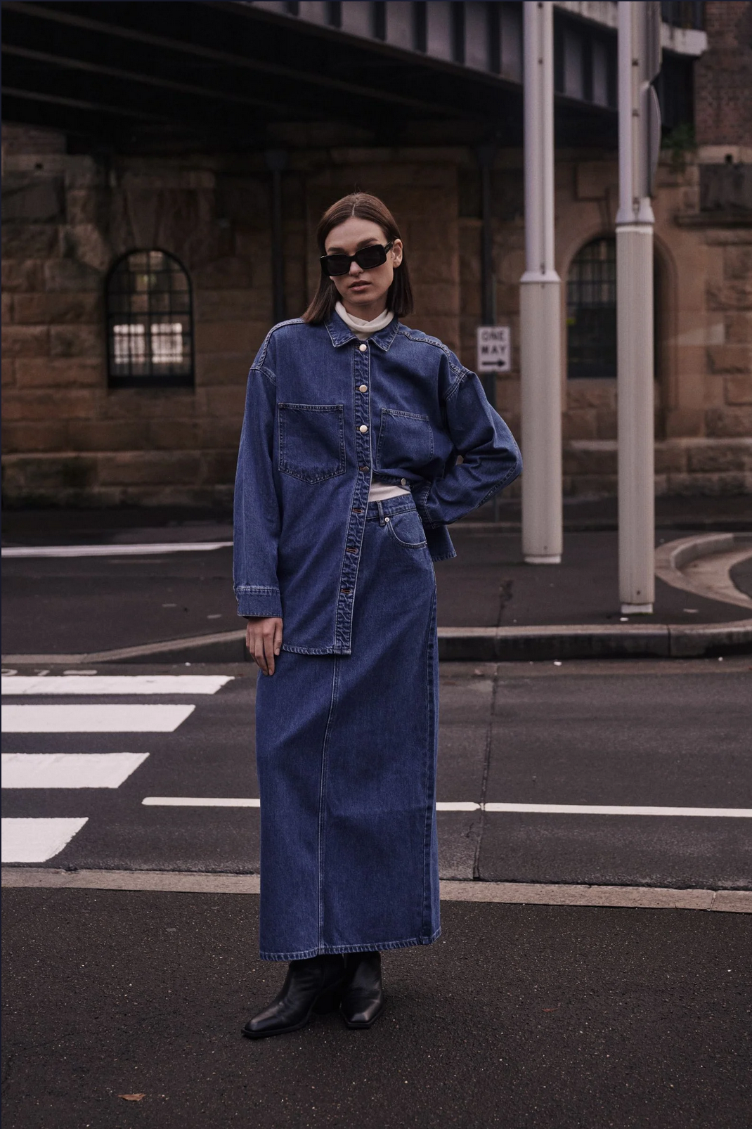 ORGANIC DENIM MAXI SKIRT | VINTAGE BLUE