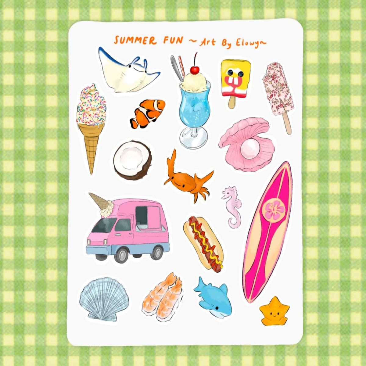 Art By Elowyn Summer Fun Sticker Sheet