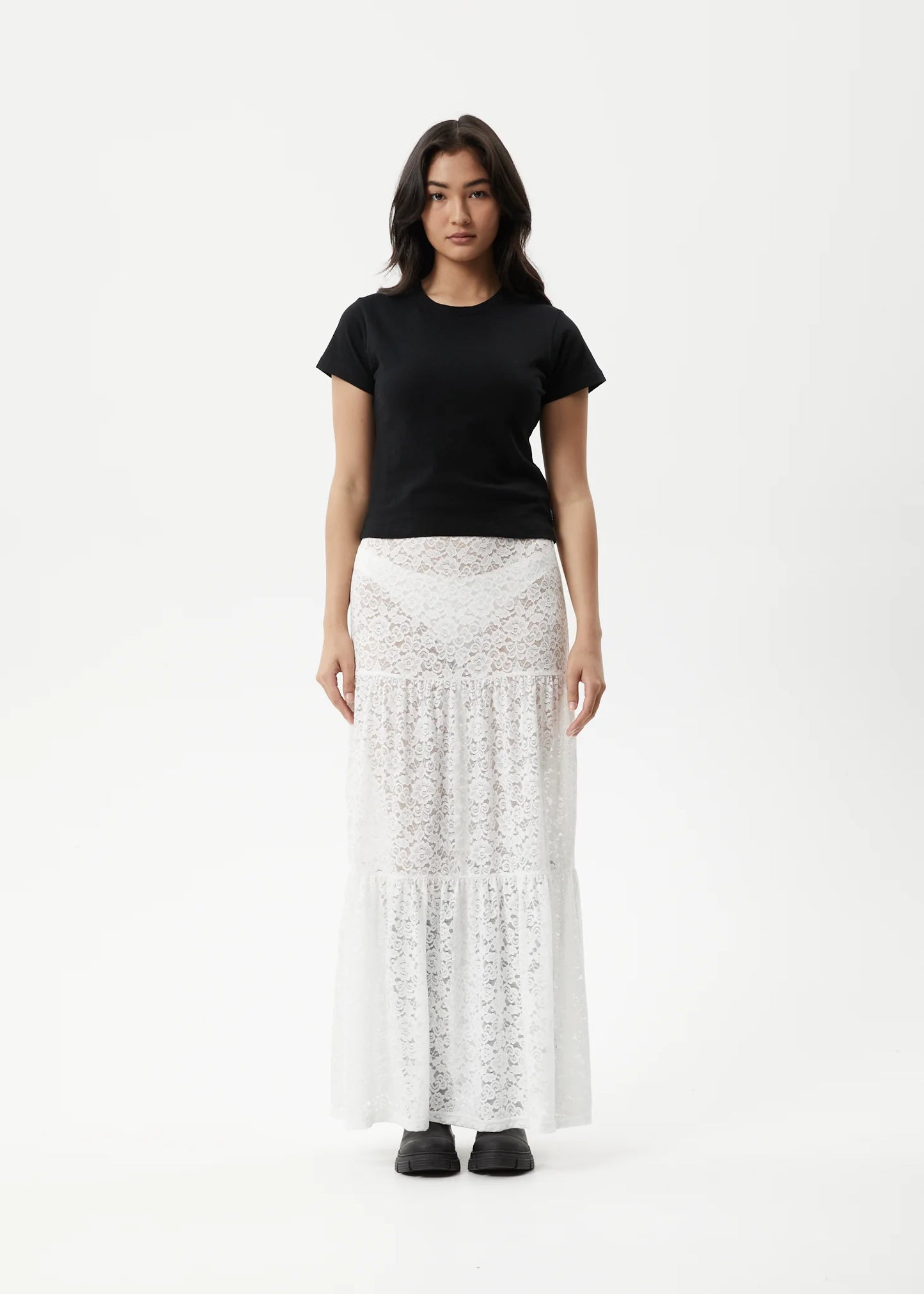 LACE MAXI SKIRT | WHITE