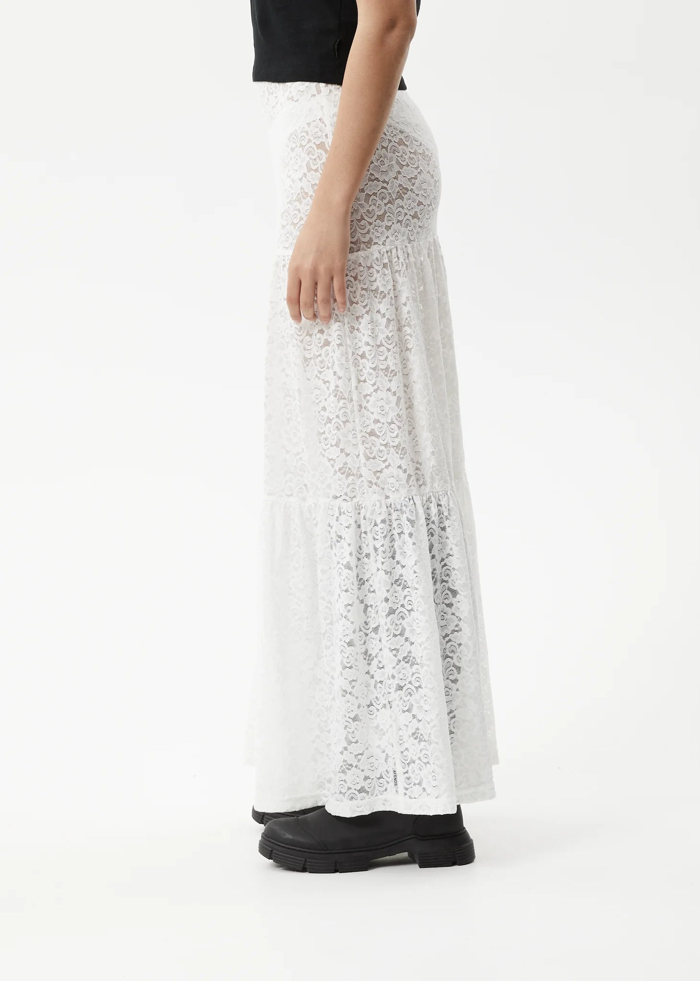 LACE MAXI SKIRT | WHITE
