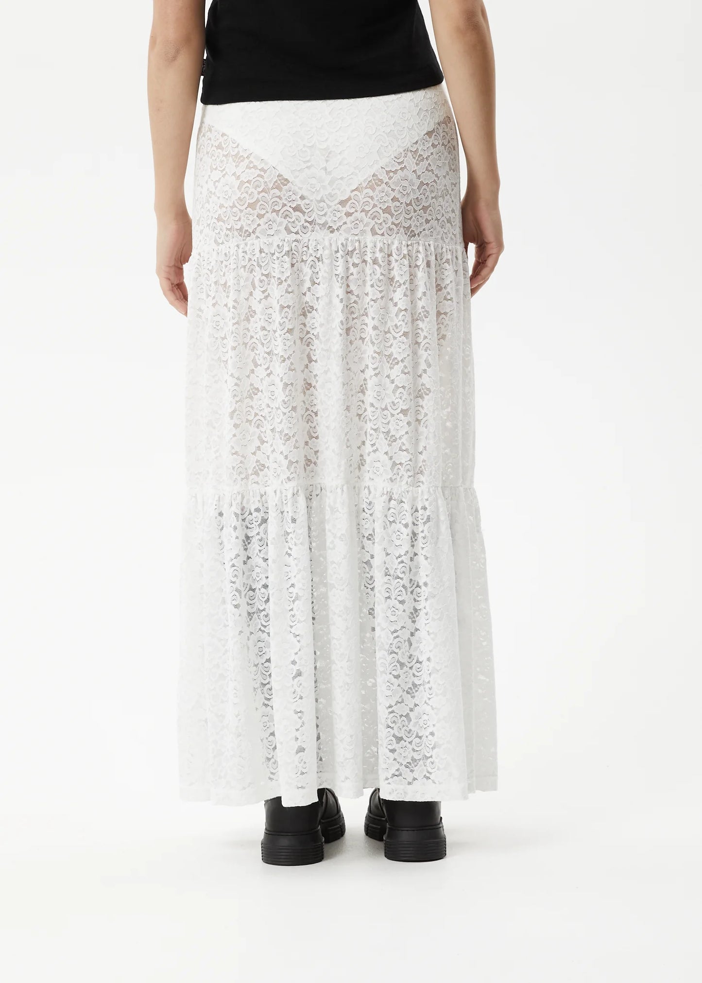 LACE MAXI SKIRT | WHITE